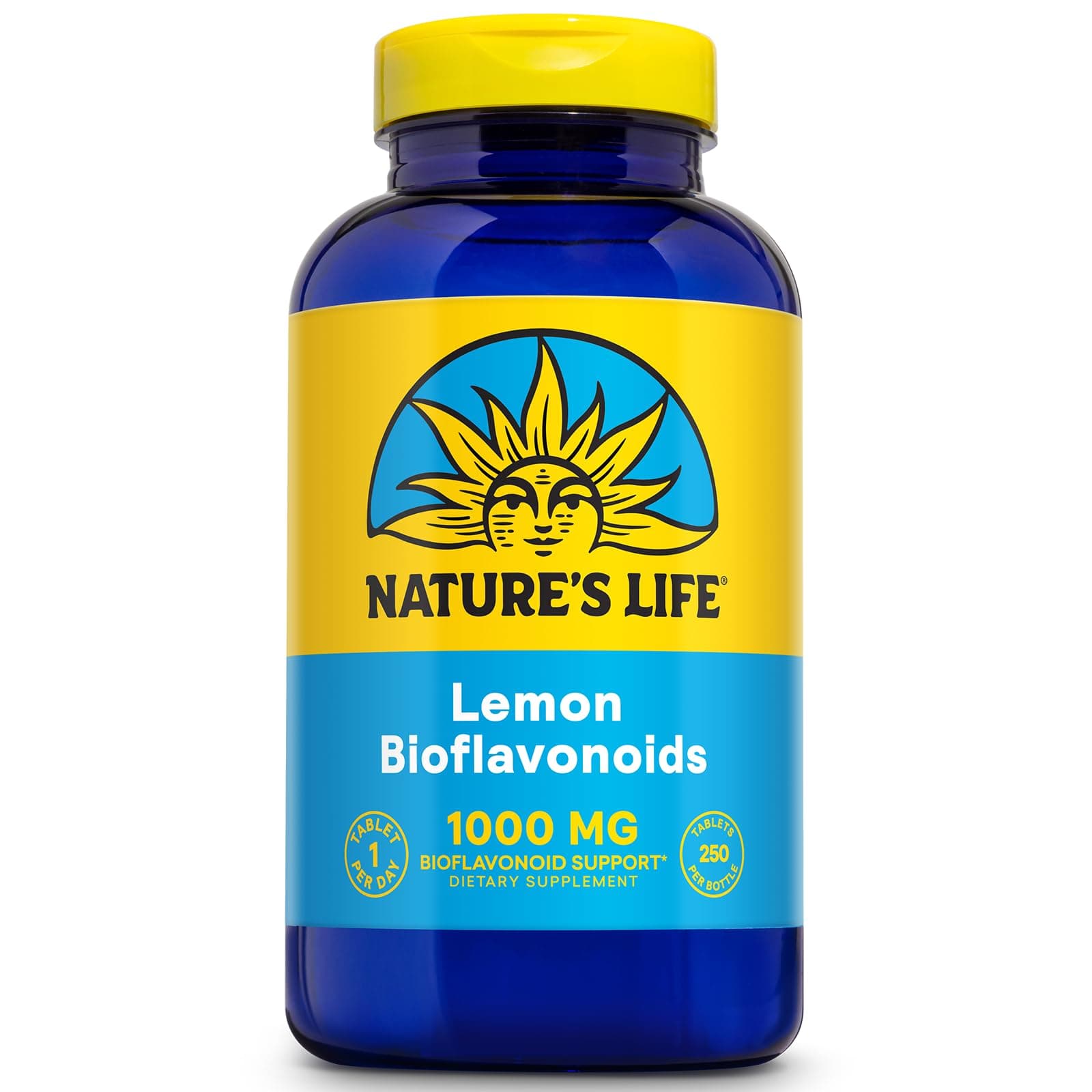 Nature's Life Bioflavonoids Tablets, Lemon, 1000 Mg, 250 Count