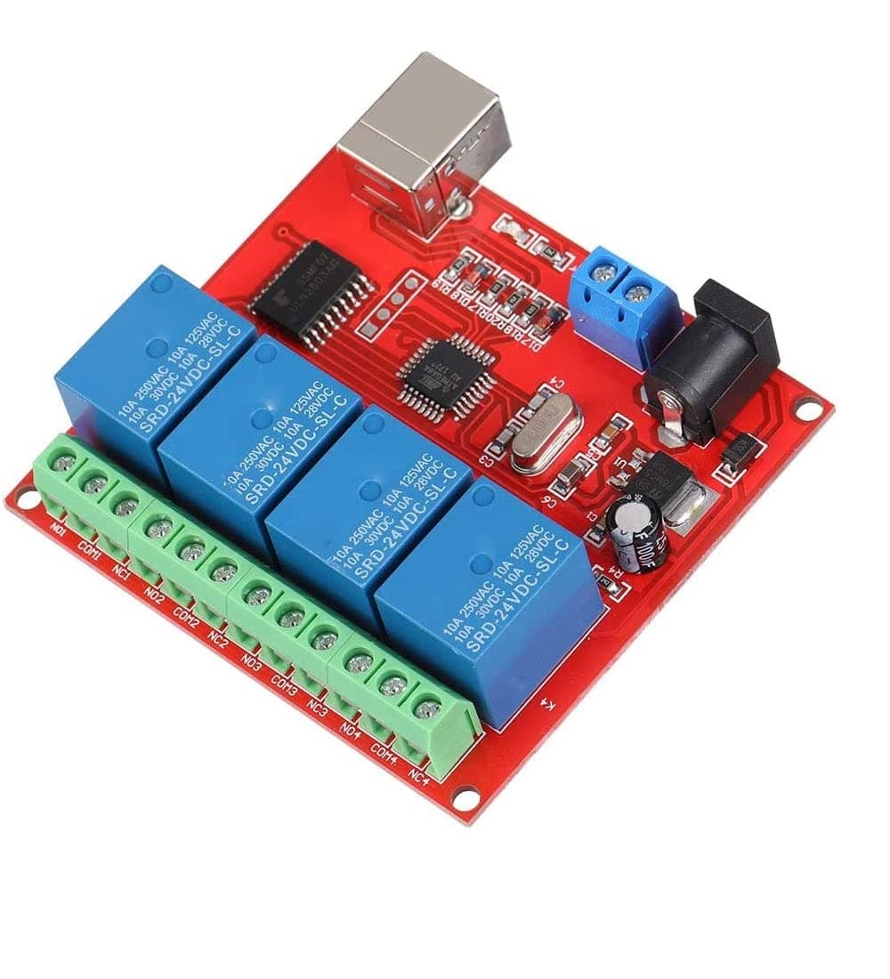 xcluma DC 5V 4 Channel Relay Module USB Control Computer Control Switch/PC/PLC control board