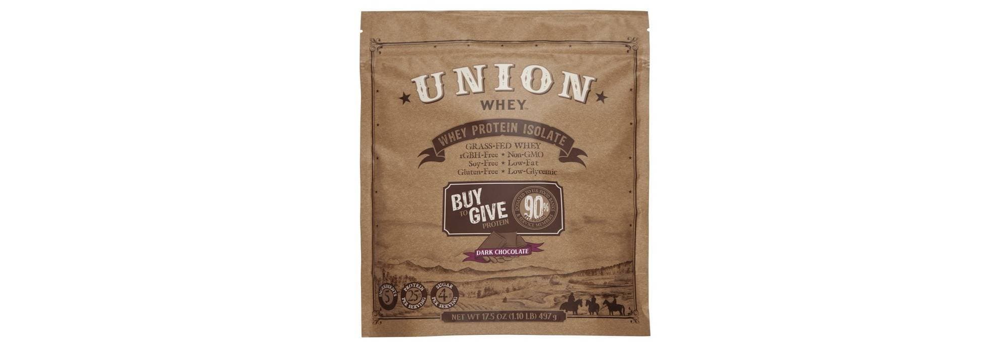 Union WHEY Grass-Fed Whey Protein Isolate, 1.1lb Bag (Dark Chocolate) - 14 Servings - No Fillers, No Preservatives, Non-GMO, Soy-Free