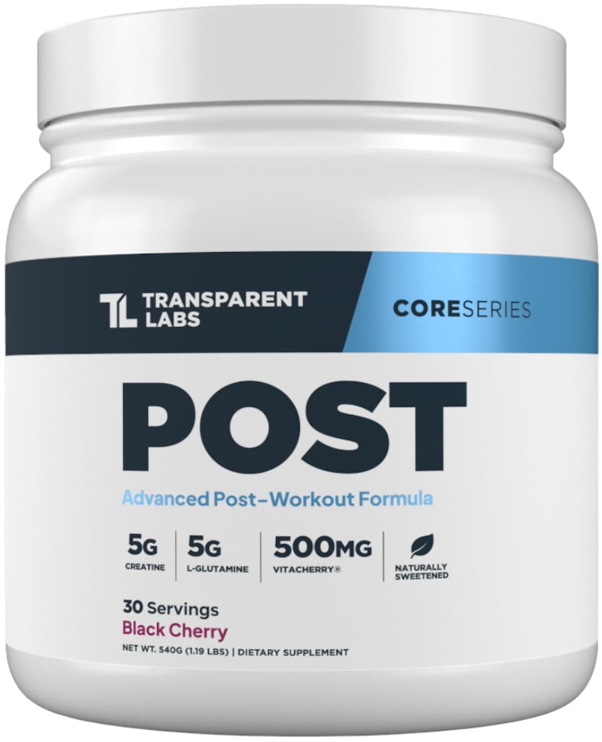 Transparent Labs Post - Post-Workout Recovery Muscle Builder with L-Glutamine, Beta-Alanine and BetaPure Betaine Anhydrous for Muscle Recovery and Muscle Building - 30 Servings, Black Cherry