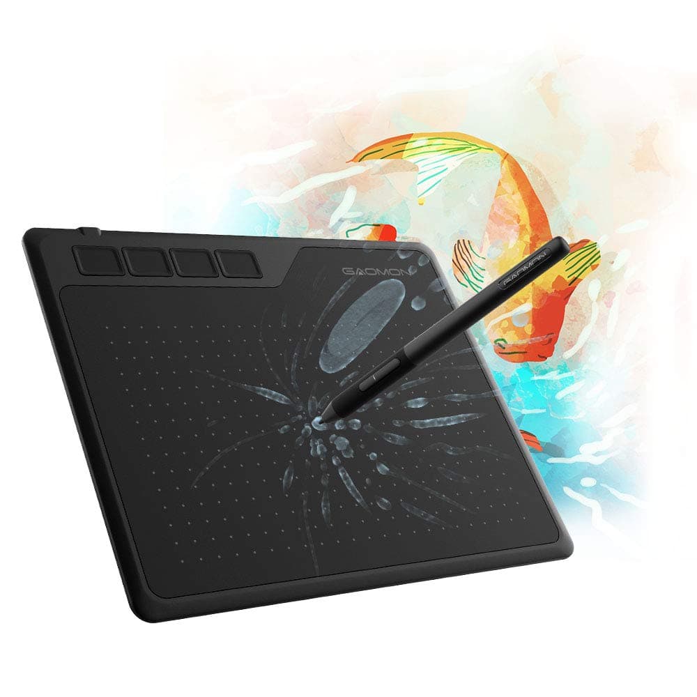 S620 Drawing Tablet 6.5 x 4 Inch Graphics Tablet with 8192 Passive Pen 4 Customizable ExpressKeys for Digital Drawing & OSU & Online Teaching-for Mac Windows Android OS, Black