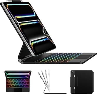 typecase Keyboard Case for iPad Pro 13-inch (M5 2025 / M4 2024), Magic Keyboard with 11 Colors Backlight, Keyboard Case with Pencil Holder, Multi-Touch Trackpad,Easy-Set Magnetic Stand, Black