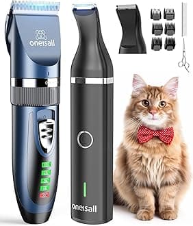 Oneisall Cat Clippers And Paw Trimmer 3 In 1 Grooming Kit,Cat For Matted Hair,Cordless Kitty Shaver Long Hair,2 Speed Pet