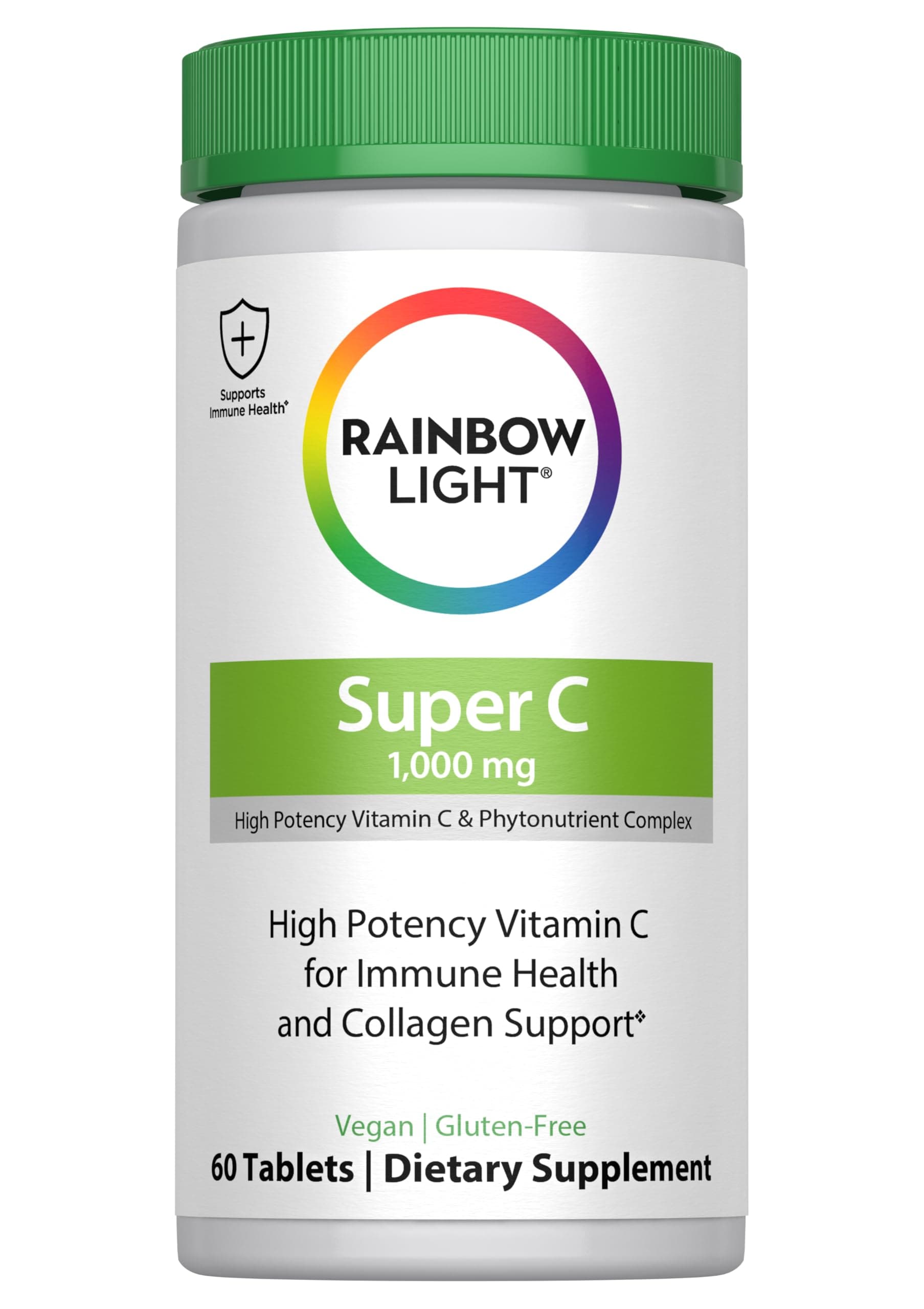 Rainbow Light Vitamin C 1,000mg | 60 Tablets | High Potency, Super C & Phytonutrient Complex | Immune Health & Collagen Support | Vegan Supplement