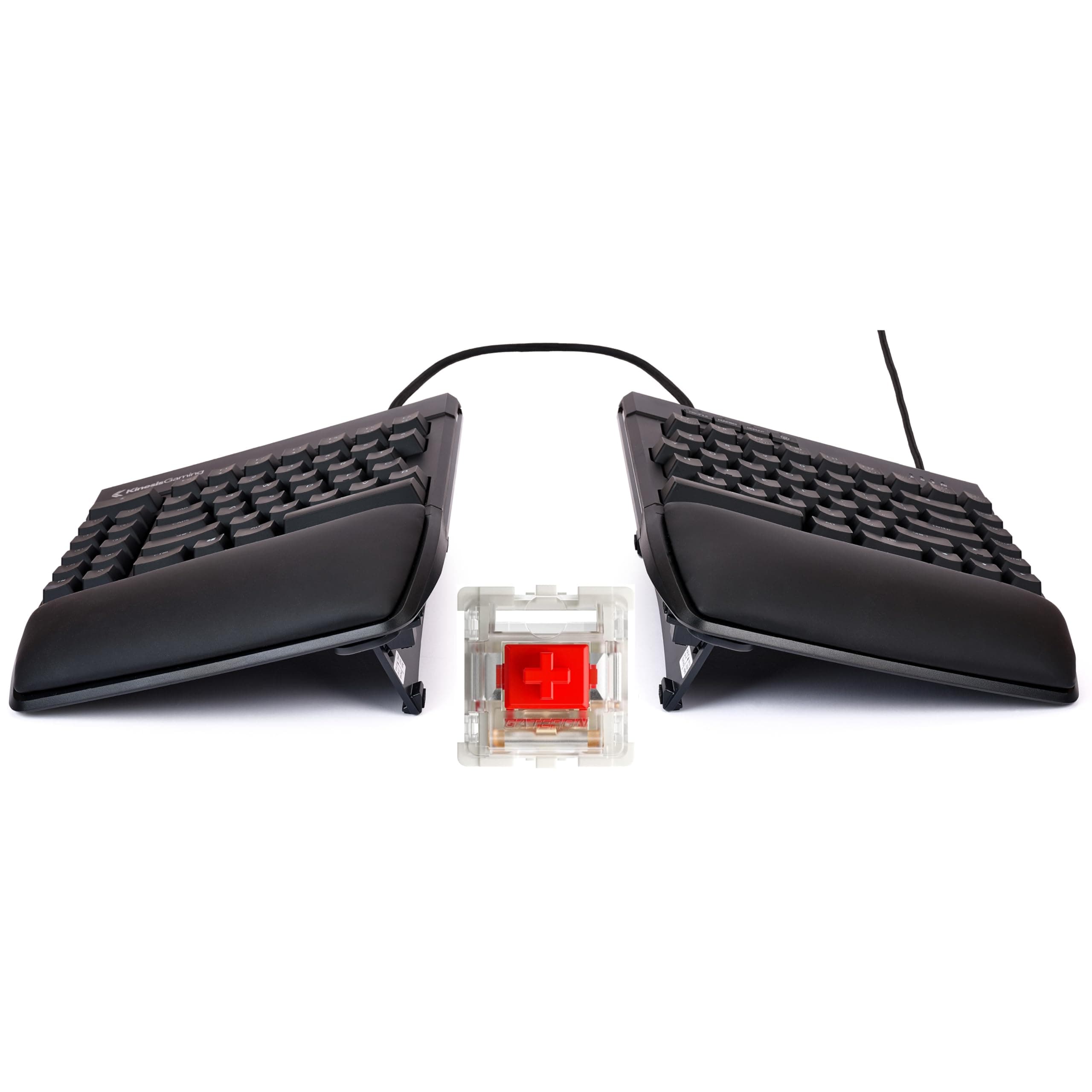 KINESIS Freestyle Edge RGB Plus Split Mechanical Keyboard | Hotswap Linear Switches | RGB | Ergonomic | Detachable Palm Support | Fully Programmable | Mac Keycaps Included | Lift Kit Included