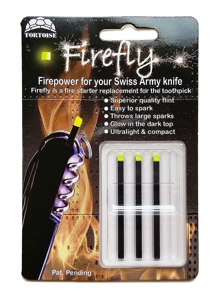 Tortoise Gear Firefly Regular 3 Pack - Fire Starter Accessory for Swiss Army Victorinox Knives (Neon Green-Yellow Glow)