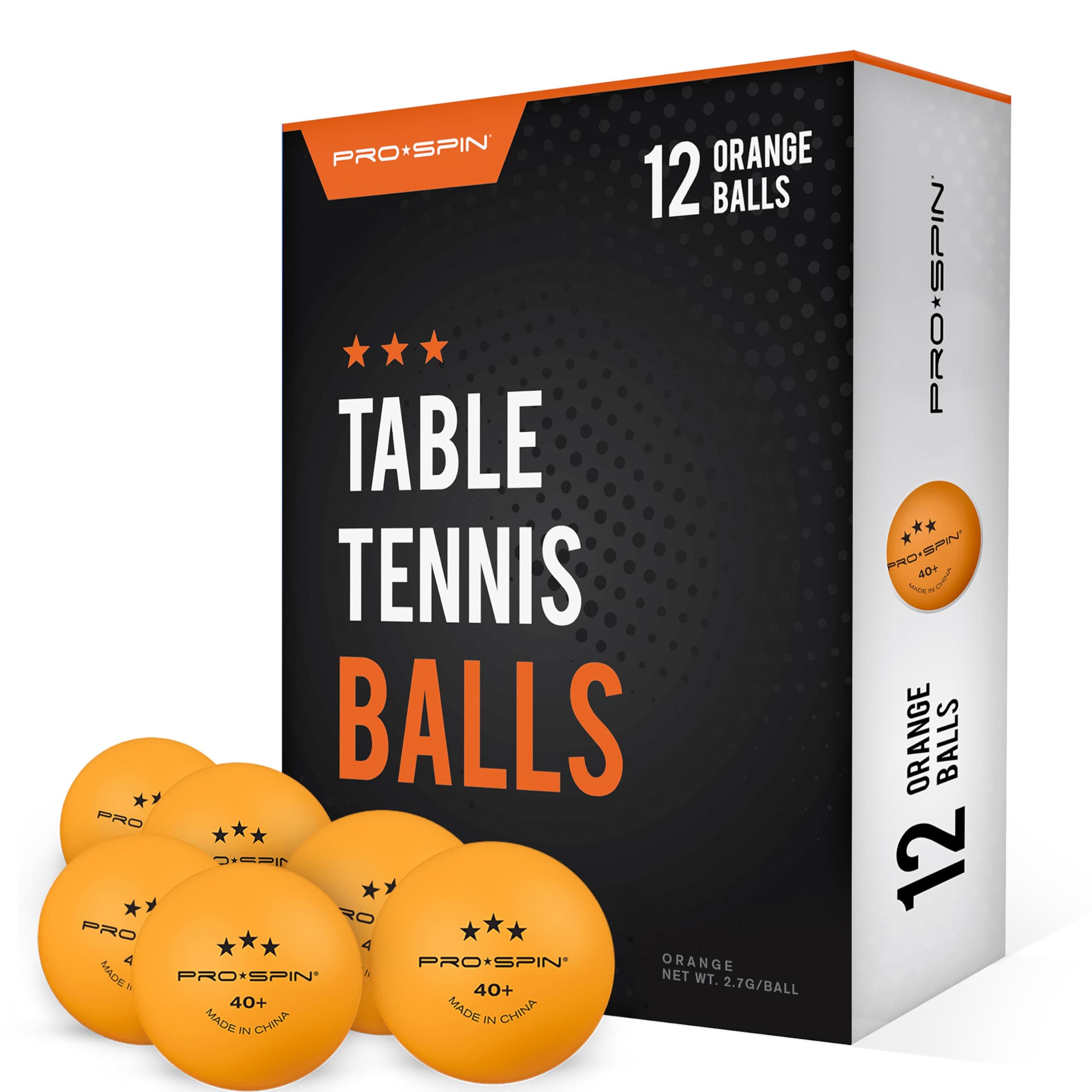 PRO-SPIN Orange 12-Pack Ping Pong Balls
