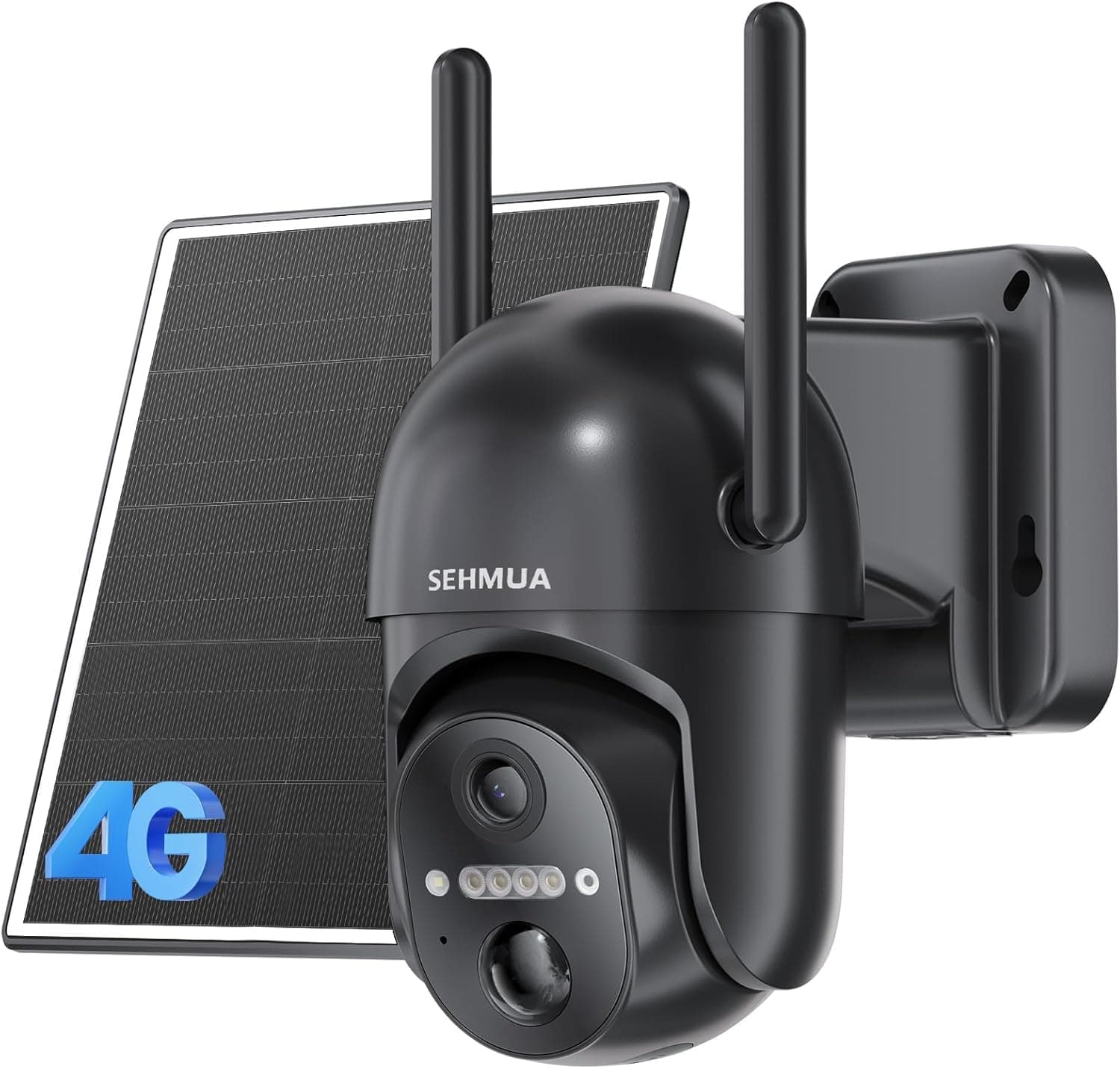 4G LTE Cellular Solar Security Camera Wireless Outdoor, No WiFi Solar Powered Camera, 360° Live View, 2K Color Night Vision, PIR Motion Sensor, 2 Way Talk, Built in SIM Card