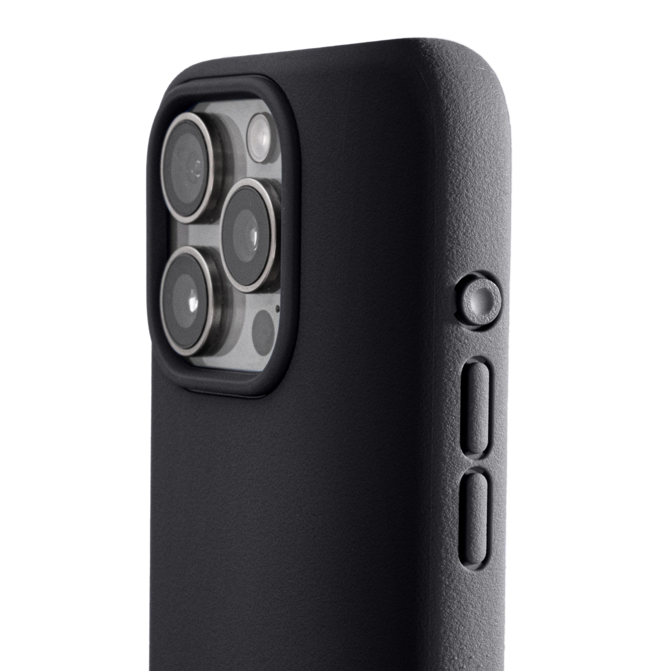 TineeOwl for iPhone 15 Pro Max Magnetic Case, Compatible with MagSafe, TPU, Minimalist, Slim/Thin and Grippy with Microfiber Lining, Rounded Action Button (Almost Black)