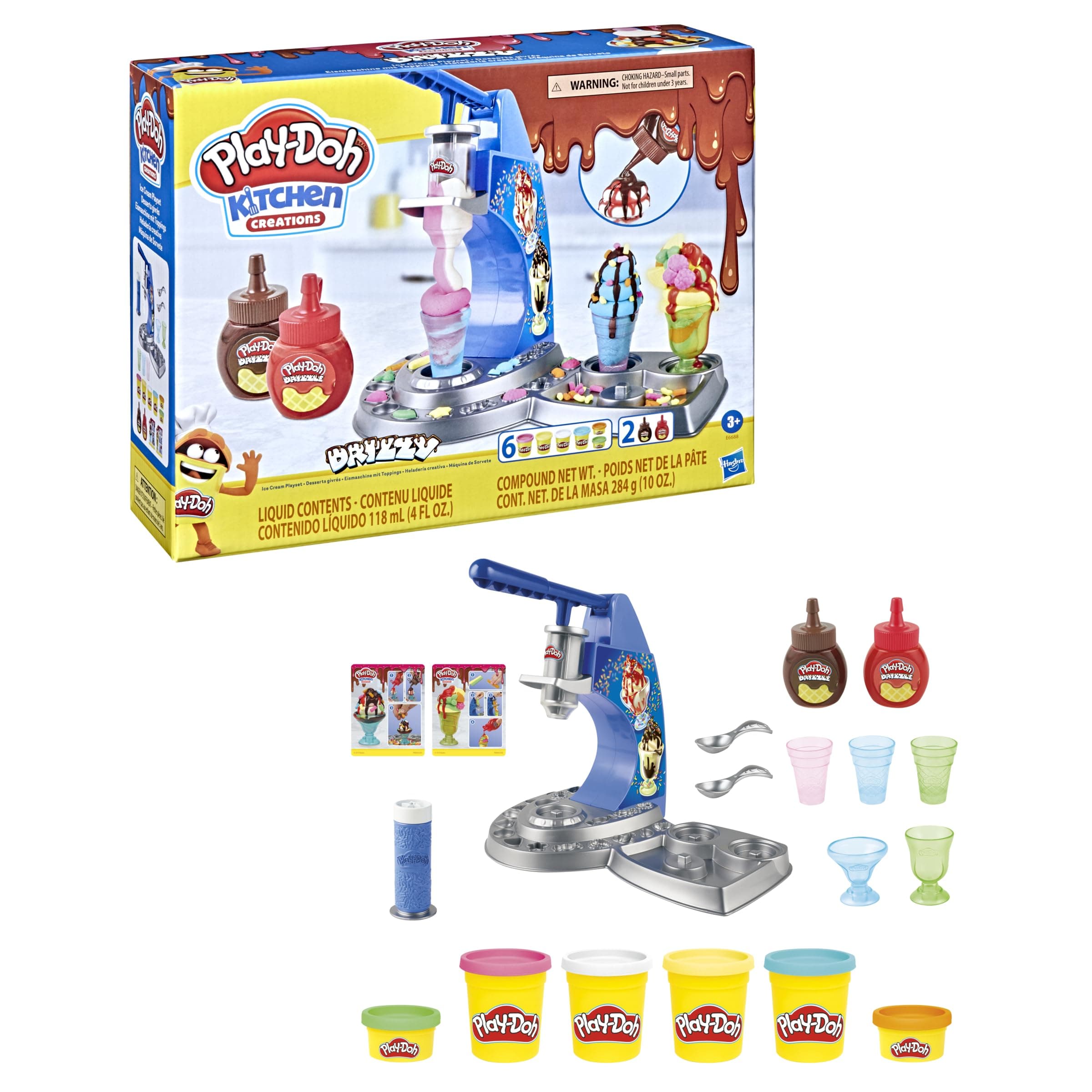 Kitchen Creations Drizzy Ice Cream Playset Featuring Drizzle Compound & 6 Non-Toxic Colors