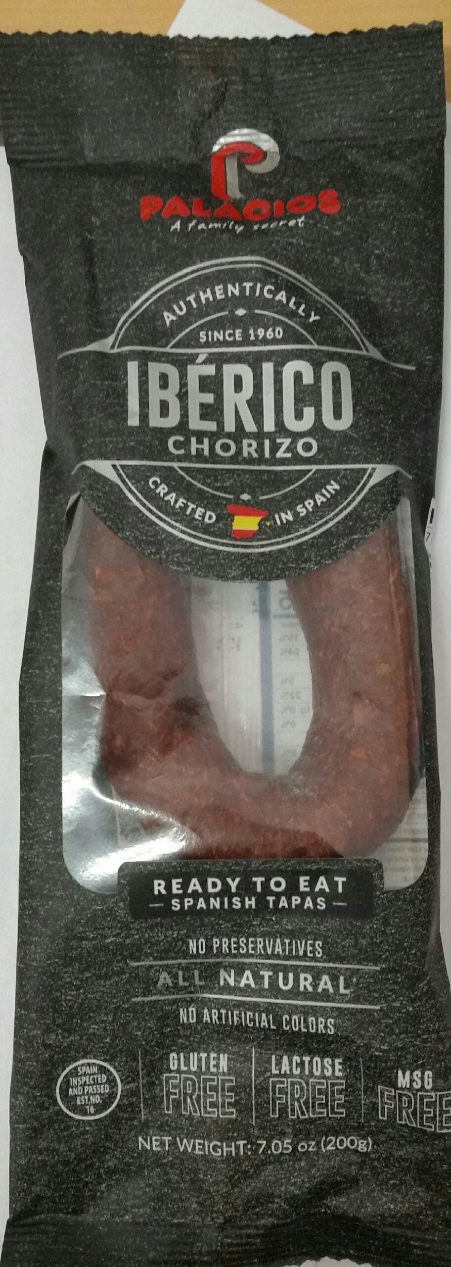 Palacios Iberico Chorizo, 7.05 oz.