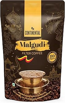 Continental Malgudi Filter Coffee Powder | 500gm Pouch | 80% Coffee - 20% Chicory | Traditional South Indian | Roasted Ground| Smooth Flavour and Rich Aroma |