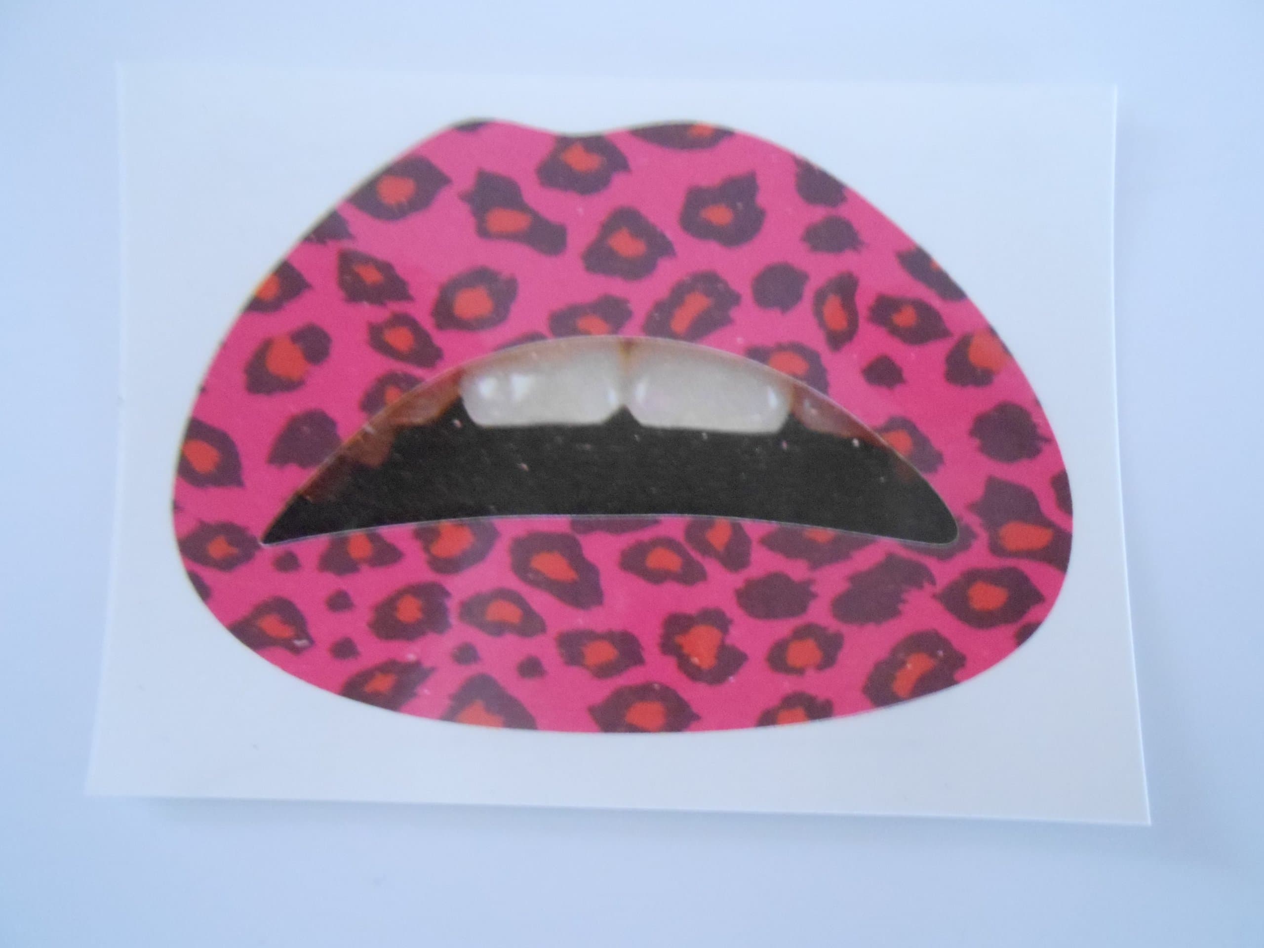 Temporary Lip Tattoo- Pink Cheetah