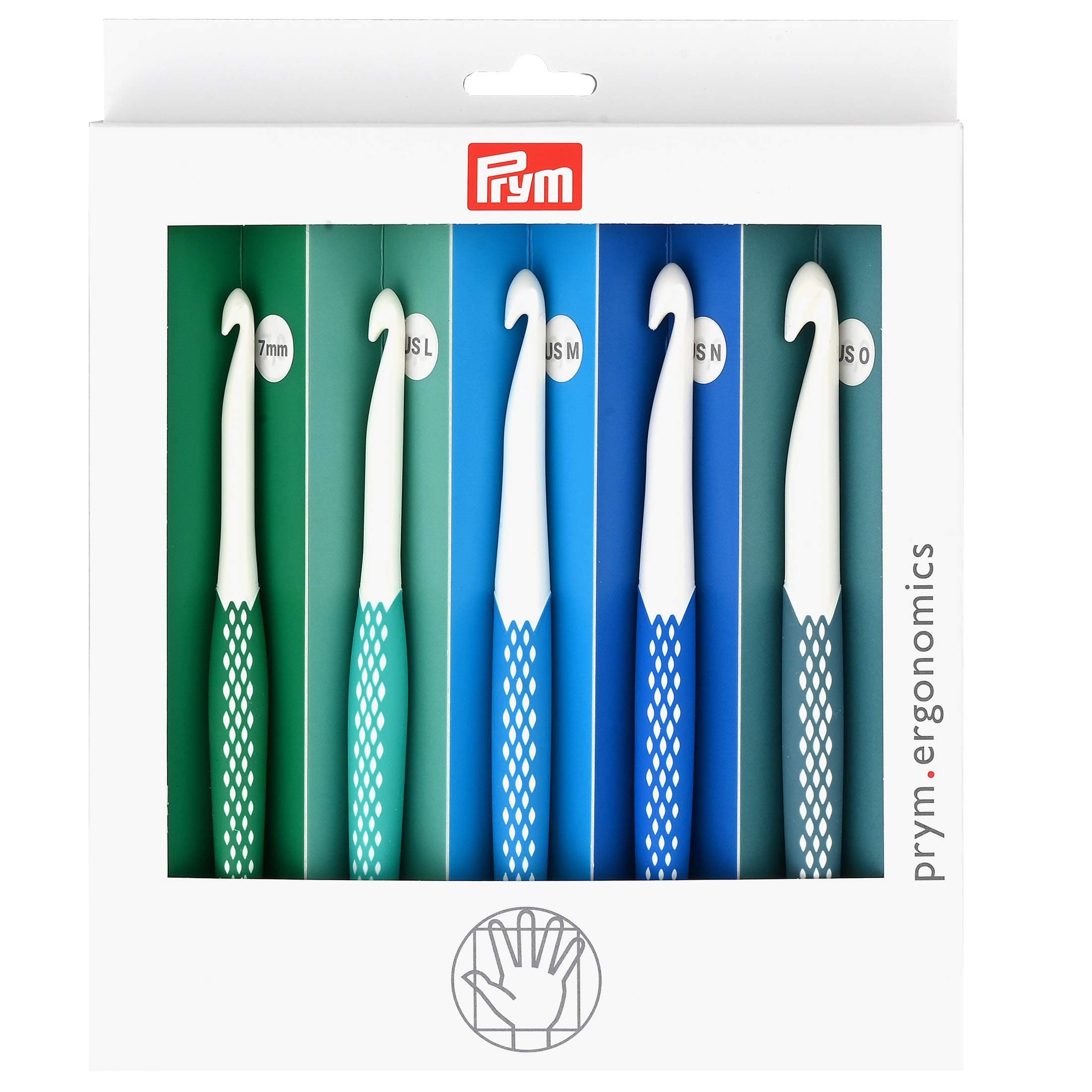 Prym Ergonomics Value Pack, Large (7Mm, L, M, N, O) Crochet Hook Set, Multicolor