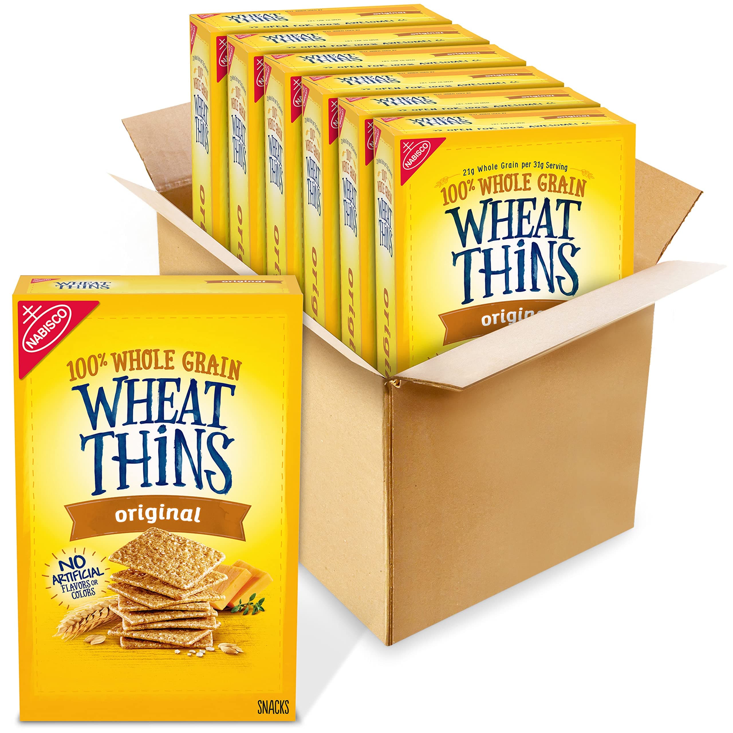Original Snacks, Whole Grain Wheat Crackers, Bulk Snack Crackers, 6-8.5 oz Boxes